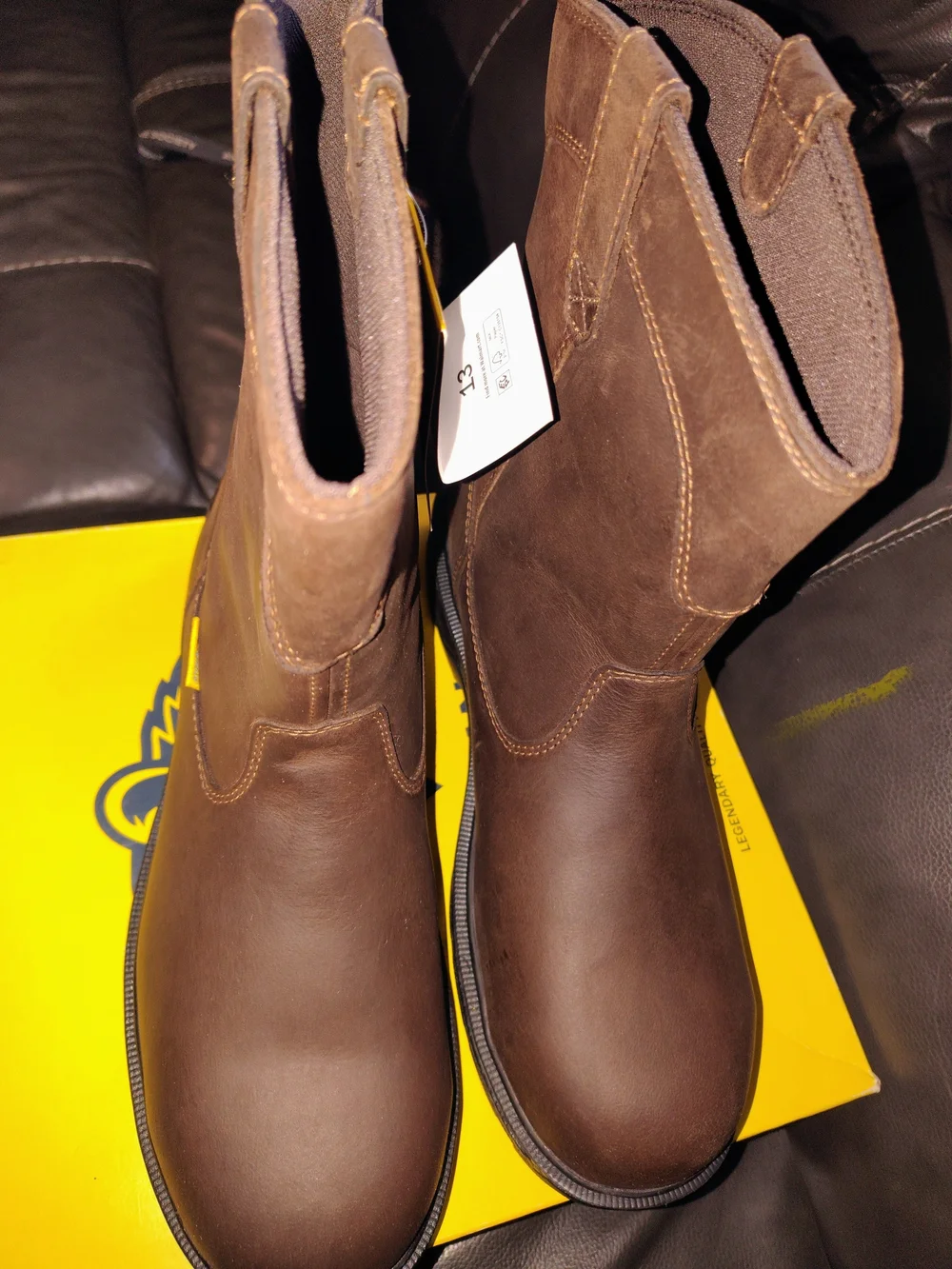 Men's Brown Work Boots - Steel Toe